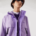 Lacoste parka repelente de água homens gfu roxo 88BL1256 - Image 7