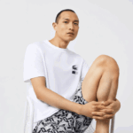 Lacoste pijama de impressão gráfica homens branco azul marinho cinza chine anos 40 88BL1511