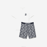 Lacoste pijama de impressão gráfica homens branco azul marinho cinza chine anos 40 88BL1511 - Image 5