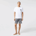 Lacoste pijama de impressão gráfica homens branco azul marinho cinza chine anos 40 88BL1511 - Image 6