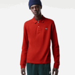Lacoste polo clássico com estampa salpicada homens vermelho 7cq 88BL705