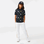 Lacoste polo com estampa de crocodilo efeito cômico crianças azul marinho 166 88BL2955 - Image 2