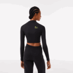 Lacoste polo cropped manga longa mulheres preto 031 88BL2483 - Image 3