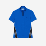Lacoste polo de pescoço com zíper de bandas contrastantes mulheres azul k1q 88BL2477 - Image 5