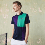 Lacoste pólo de tênis esportivo ultra-dry piquê homens azul marinho roxo verde xc3 88BL784