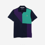 Lacoste pólo de tênis esportivo ultra-dry piquê homens azul marinho roxo verde xc3 88BL784 - Image 4
