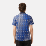 Lacoste Polo estampada bicolor Active Movement homens branco azul qualquer 88BL4 - Image 3