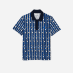 Lacoste Polo estampada bicolor Active Movement homens branco azul qualquer 88BL4 - Image 4