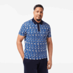 Lacoste Polo estampada bicolor Active Movement homens branco azul qualquer 88BL4 - Image 5