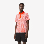Lacoste Polo estampada bicolor Active Movement homens rosa vermelha 9hy 88BL3