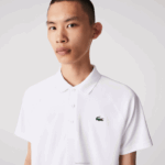 Lacoste polo interlock respirável e resistente à abrasão esportivo homens branco 001 88BL164 - Image 2