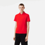 Lacoste pólo piquê de algodão respirável de movimento ativo homens vermelho s5h 88BL172
