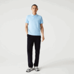 Lacoste polo piquet slim fit gola com letras respirável leve homens hbp azul 88BL900 - Image 2