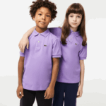 Lacoste polo regular fit petit piquet crianças gfu roxo 88BL3181