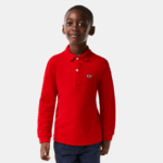 Lacoste polo regular fit petit piquet crianças vermelho 240 88BL2952