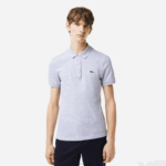 Lacoste polo slim fit L.12.12 original homens chine cinza cca 88BL766