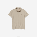 Lacoste polo smart paris em piquê de algodão elástico homens bege ae0 88BL79 - Image 4