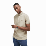 Lacoste polo smart paris em piquê de algodão elástico homens bege ae0 88BL79 - Image 5