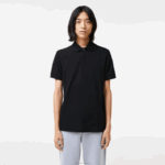 Lacoste polo smart paris em piquê de algodão elástico homens preto 031 88BL81