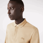 Lacoste polo smart paris manga longa em piquê de algodão elástico homens bege 02s 88BL1297 - Image 6
