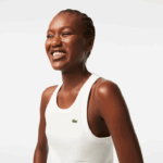 Lacoste regata de algodão orgânico slim fit mulheres branco 70v 88BL2422 - Image 2