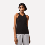 Lacoste regata de algodão orgânico slim fit mulheres preto 031 88BL2421