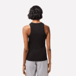 Lacoste regata de algodão orgânico slim fit mulheres preto 031 88BL2421 - Image 3