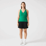 Lacoste regata de malha canelada sem costura mulheres ldm verde 88BL2647 - Image 9