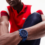 Lacoste Relógio cronógrafo 12.12 com pulseira de silicone azul homens azul 000 88BL2329