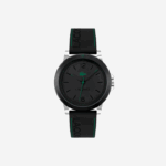 Lacoste relógio de silicone preto de 3 mãos da corte homens preto 000 88BL2156