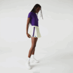 Lacoste saia de tênis curta embutida esportiva mulheres amarelo roxo 4xk 88BL2592