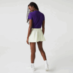 Lacoste saia de tênis curta embutida esportiva mulheres amarelo roxo 4xk 88BL2592 - Image 3