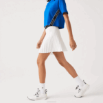 Lacoste saia plissada cintura elástica mulheres branco 70v 88BL2353 - Image 2