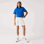 Lacoste saia plissada cintura elástica mulheres branco 70v 88BL2353