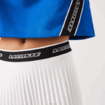 Lacoste saia plissada cintura elástica mulheres branco 70v 88BL2353 - Image 4