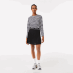 Lacoste saia plissada cintura elástica mulheres preto 031 88BL2352