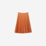 Lacoste saia plissada fluida cintura elástica mulheres wwc laranja 88BL2599 - Image 4