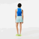 Lacoste saias plissadas de tênis com shorts embutidos mulheres tid verde claro amarelo 88BL2389 - Image 3
