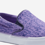 Lacoste salto servir têxtil deslizamento crianças roxo branco 84x 88BL3235 - Image 4
