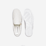 Lacoste salto servir têxtil deslizamento homens off white & white 03a 88BL1855 - Image 3