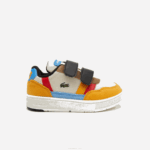 Lacoste sapatos sintéticos de inverno t-clip ao ar livre bebês off white & amarelo ht3 88BL2992