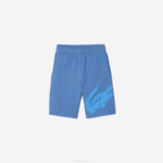 Lacoste Short oversized de algodão orgânico com estampa de crocodilo Rapazes chine azul hg3 88BL3293