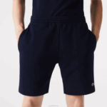 Lacoste shorts de lã de algodão escovado orgânico homens azul marinho 166 88BL417 - Image 2