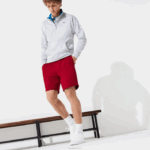 Lacoste shorts de lã de tênis esportivo homens bordeaux 476 88BL1604