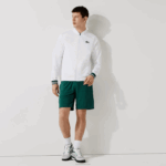 Lacoste shorts esportivos respiráveis ​​com padrão houndstooth homens verde branco 256 88BL1598