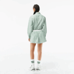Lacoste shorts listrados de popeline de algodão mulheres branco caqui verde vi4 88BL2455 - Image 3