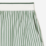 Lacoste shorts listrados de popeline de algodão mulheres branco caqui verde vi4 88BL2455 - Image 5