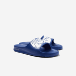 Lacoste slides de alça de logotipo sintético croco 2.0 homens azul branco 221 88BL1898 - Image 2