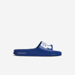 Lacoste slides de alça de logotipo sintético croco 2.0 homens azul branco 221 88BL1898