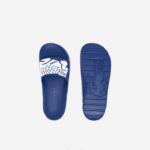 Lacoste slides de alça de logotipo sintético croco 2.0 homens azul branco 221 88BL1898 - Image 4